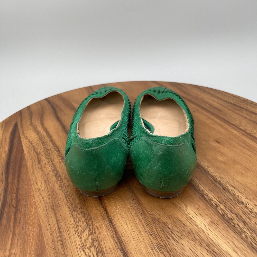 Miz Mooz Damen Twist Flats Womens Size 7.5 Green Leather Casual Slip On Shoes - Picture 4 of 9